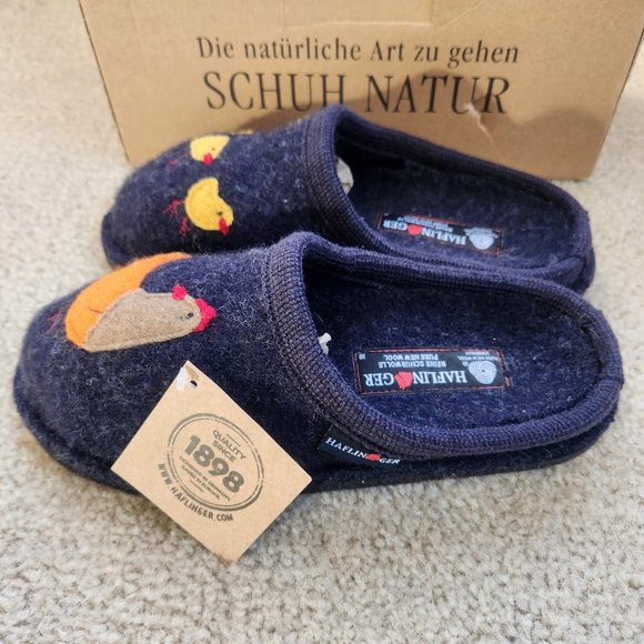 NIB Haflinger Gallina wool slippers 38 hen with chicks - Picture 7 of 13
